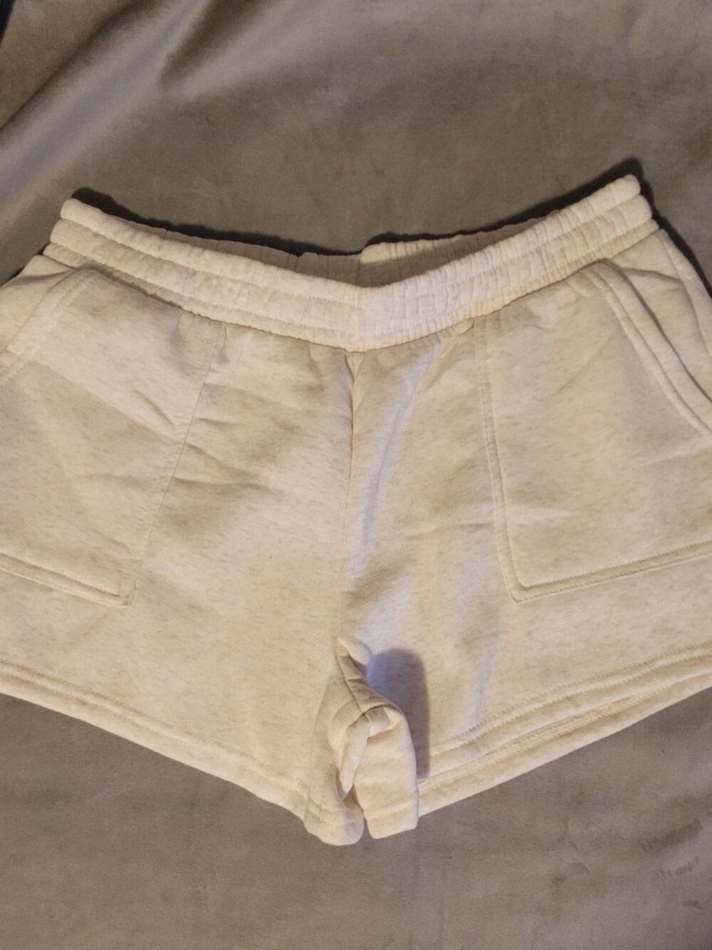 Moral Society Cream Soft Sweatpant Shorts  With Pockets Womens 1X NWT